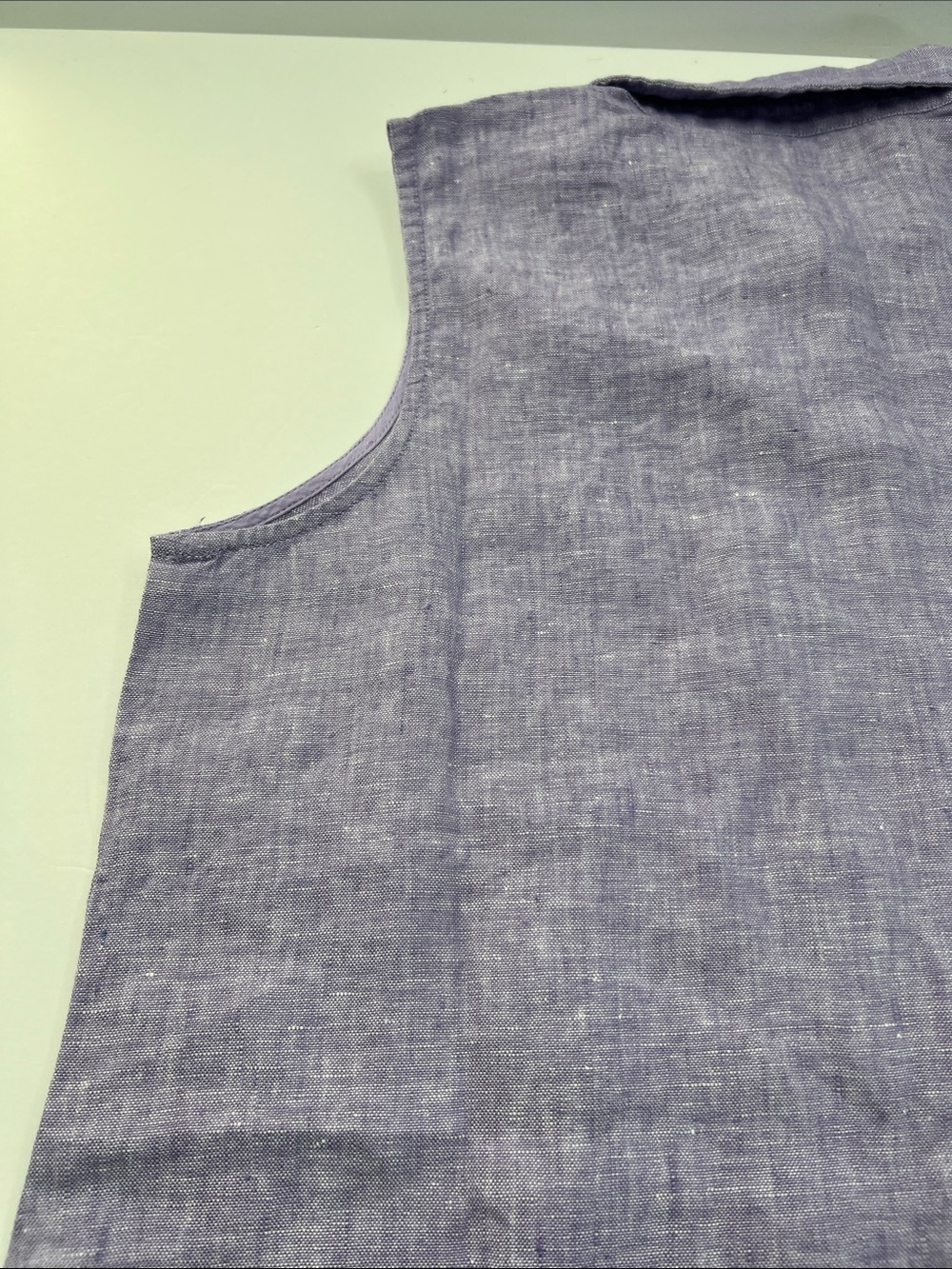 Garnet Hill Sleeveless Lavender Linen Shirt Dress - Picture 12 of 16